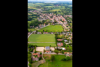 Vue aérienne de Du sud à Ostritz dans le département Saxe, Allemagne