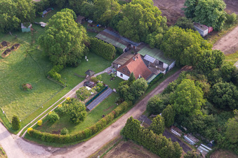 Vue aérienne de Maison d'habitation en bordure de forêt à Insheim dans le département Rhénanie-Palatinat, Allemagne
