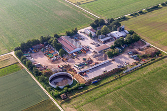 Vue aérienne de Services de jardinage Aussiedlerhof à Bellheim dans le département Rhénanie-Palatinat, Allemagne