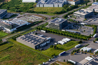 Vue aérienne de Transac International Freight Forwarding Company à Rülzheim dans le département Rhénanie-Palatinat, Allemagne