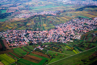 Vue aérienne de Du sud à Malsch dans le département Bade-Wurtemberg, Allemagne