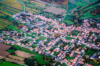 Vue aérienne de De l'ouest à le quartier Rettigheim in Mühlhausen dans le département Bade-Wurtemberg, Allemagne