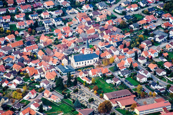 Vue aérienne de Sainte-Juliana à Malsch dans le département Bade-Wurtemberg, Allemagne