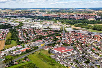 Vue aérienne de Schweinfurter Straße à Sennfeld dans le département Bavière, Allemagne