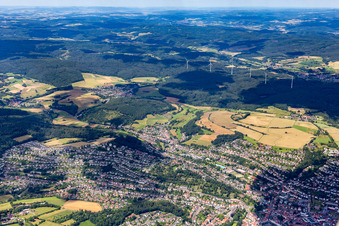 Vue aérienne de Du sud à Bad Hersfeld dans le département Hesse, Allemagne