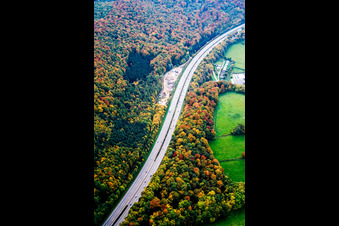 Vue aérienne de Itinéraire de l'A6 à Dielheim dans le département Bade-Wurtemberg, Allemagne