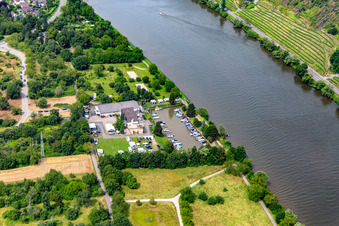 Vue aérienne de Port de plaisance WSC Koblenz eV sur la Moselle à le quartier Güls in Koblenz dans le département Rhénanie-Palatinat, Allemagne