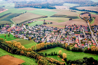 Vue aérienne de De l'est à le quartier Lobenfeld in Lobbach dans le département Bade-Wurtemberg, Allemagne