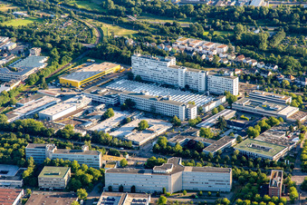 Vue aérienne de Siemens AG, site de fabrication et de développement Karlsruhe à le quartier Knielingen in Karlsruhe dans le département Bade-Wurtemberg, Allemagne