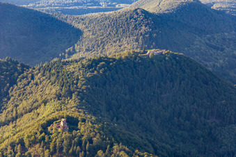 Vue aérienne de Ruines de Hohenburg à Wingen dans le département Bas Rhin, France