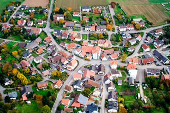 Vue aérienne de Herzstr à le quartier Schwanheim in Schönbrunn dans le département Bade-Wurtemberg, Allemagne
