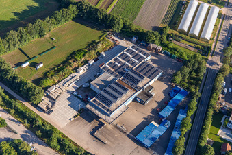 Vue aérienne de Établissement commercial dans la Sauheide à Zeiskam dans le département Rhénanie-Palatinat, Allemagne