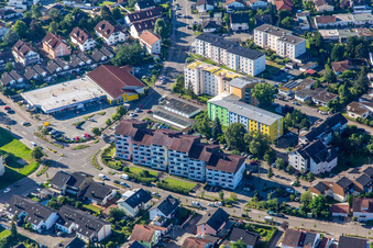 Vue aérienne de Rue Theodor-Heuss à Germersheim dans le département Rhénanie-Palatinat, Allemagne