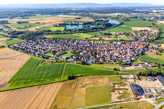 Photographie aérienne de Du nord à Neupotz dans le département Rhénanie-Palatinat, Allemagne