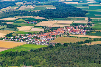 Vue oblique de Du nord-est à Erlenbach bei Kandel dans le département Rhénanie-Palatinat, Allemagne