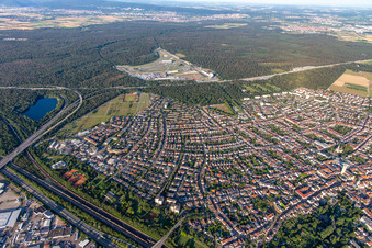 Hockenheim dans le département Bade-Wurtemberg, Allemagne d'en haut