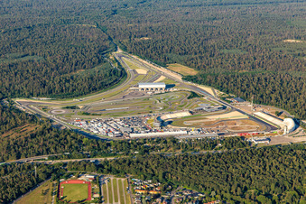Vue aérienne de Hockenheimring Bade-Wurtemberg à Hockenheim dans le département Bade-Wurtemberg, Allemagne