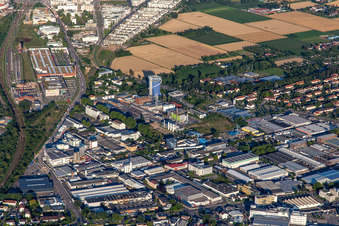 Vue aérienne de Stockage d'énergie et futur Heidelberg à le quartier Pfaffengrund-Nord in Heidelberg dans le département Bade-Wurtemberg, Allemagne