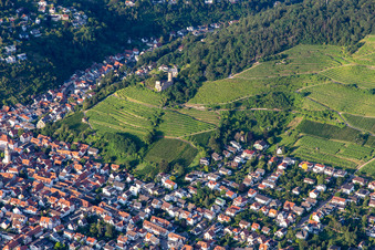 Vue aérienne de Ruines du château de Schauenburg à Schriesheim dans le département Bade-Wurtemberg, Allemagne