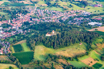 Vue aérienne de Espace d'expérience du château de Reichenberg à Reichelsheim dans le département Hesse, Allemagne