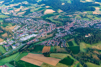 Vue oblique de Reichelsheim dans le département Hesse, Allemagne