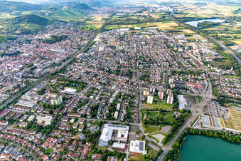 Vue aérienne de Du nord à Bensheim dans le département Hesse, Allemagne