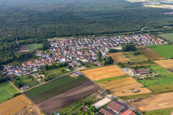 Vue aérienne de Du nord à le quartier Riedrode in Bürstadt dans le département Hesse, Allemagne