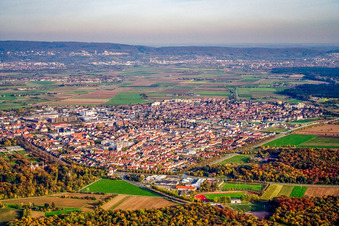 Vue aérienne de Quartier de l'ouest à Oftersheim dans le département Bade-Wurtemberg, Allemagne