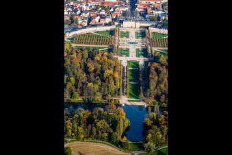 Jardin du château Schwetzingen à Schwetzingen dans le département Bade-Wurtemberg, Allemagne depuis l'avion