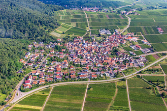 Vue aérienne de Du sud le matin à Eschbach dans le département Rhénanie-Palatinat, Allemagne