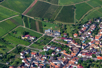 Vue aérienne de Au Gaisberg depuis le nord-est à Birkweiler dans le département Rhénanie-Palatinat, Allemagne