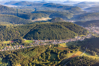 Vue aérienne de Dans les bouleaux à Hinterweidenthal dans le département Rhénanie-Palatinat, Allemagne