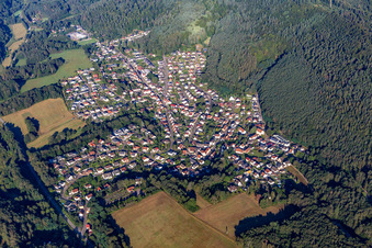 Vue aérienne de Ruppertsweiler dans le département Rhénanie-Palatinat, Allemagne