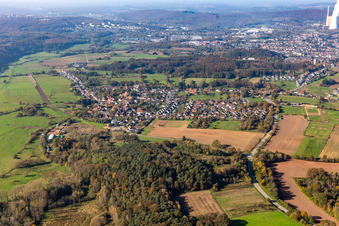 Vue aérienne de Ville du sud à le quartier Niederbexbach in Bexbach dans le département Sarre, Allemagne