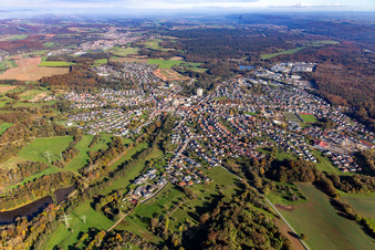 Photographie aérienne de Ville vue de l'ouest à le quartier Eichelscheiderhof in Waldmohr dans le département Rhénanie-Palatinat, Allemagne