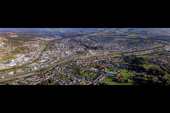 Vue aérienne de Vue d'ensemble à le quartier Bubenhausen in Zweibrücken dans le département Rhénanie-Palatinat, Allemagne