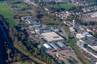 Vue aérienne de John Deere Logistics du sud-est à le quartier Ernstweiler in Zweibrücken dans le département Rhénanie-Palatinat, Allemagne