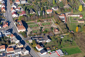 Vue aérienne de Musée romain Schwarzenacker à le quartier Einöd in Homburg dans le département Sarre, Allemagne