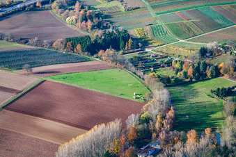 Vue oblique de ASV Clear Water dans le Quodbachtal à la Fischerhütte à Insheim dans le département Rhénanie-Palatinat, Allemagne