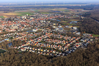 Vue aérienne de Cité-jardin vue du sud-ouest à Kandel dans le département Rhénanie-Palatinat, Allemagne