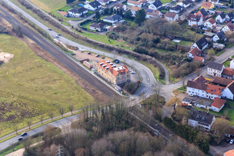 Vue aérienne de Hôtel-Restaurant à la Gare 1894 Rohrbach à Rohrbach dans le département Rhénanie-Palatinat, Allemagne