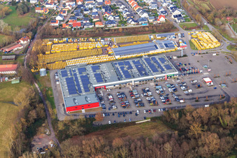 Vue oblique de Engel&Engelk GmbH Concessionnaire automobile et parc de mode Röther dans le centre du Palatinat-Sud à Rohrbach dans le département Rhénanie-Palatinat, Allemagne
