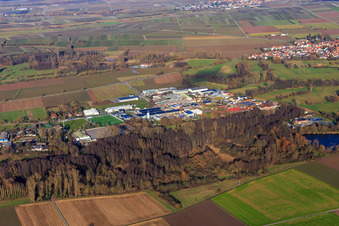 Vue aérienne de Zone industrielle Industriestr à Billigheim-Ingenheim dans le département Rhénanie-Palatinat, Allemagne