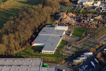 Vue aérienne de Thermo Fisher sur Erlenbachweg à le quartier Minderslachen in Kandel dans le département Rhénanie-Palatinat, Allemagne