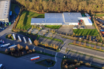 Thermo Fisher sur Erlenbachweg à le quartier Minderslachen in Kandel dans le département Rhénanie-Palatinat, Allemagne depuis l'avion