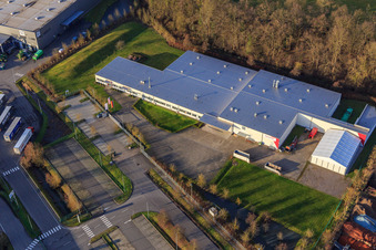 Thermo Fisher sur Erlenbachweg à le quartier Minderslachen in Kandel dans le département Rhénanie-Palatinat, Allemagne vue du ciel