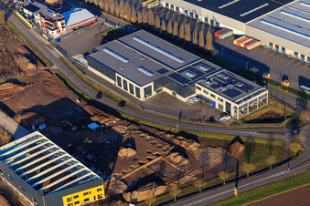 Vue aérienne de Atelier du Palatinat du Sud à l'Interpark à Offenbach an der Queich dans le département Rhénanie-Palatinat, Allemagne