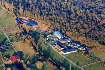 Vue aérienne de Usine à gaz de Terranets bw GmbH, site Blankenloch à le quartier Blankenloch in Stutensee dans le département Bade-Wurtemberg, Allemagne