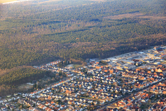 Vue aérienne de Jahnstr à le quartier Friedrichstal in Stutensee dans le département Bade-Wurtemberg, Allemagne