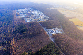 Vue aérienne de Institut de technologie de Karlsruhe - Campus Nord (KIT) de Norden à Linkenheim-Hochstetten dans le département Bade-Wurtemberg, Allemagne